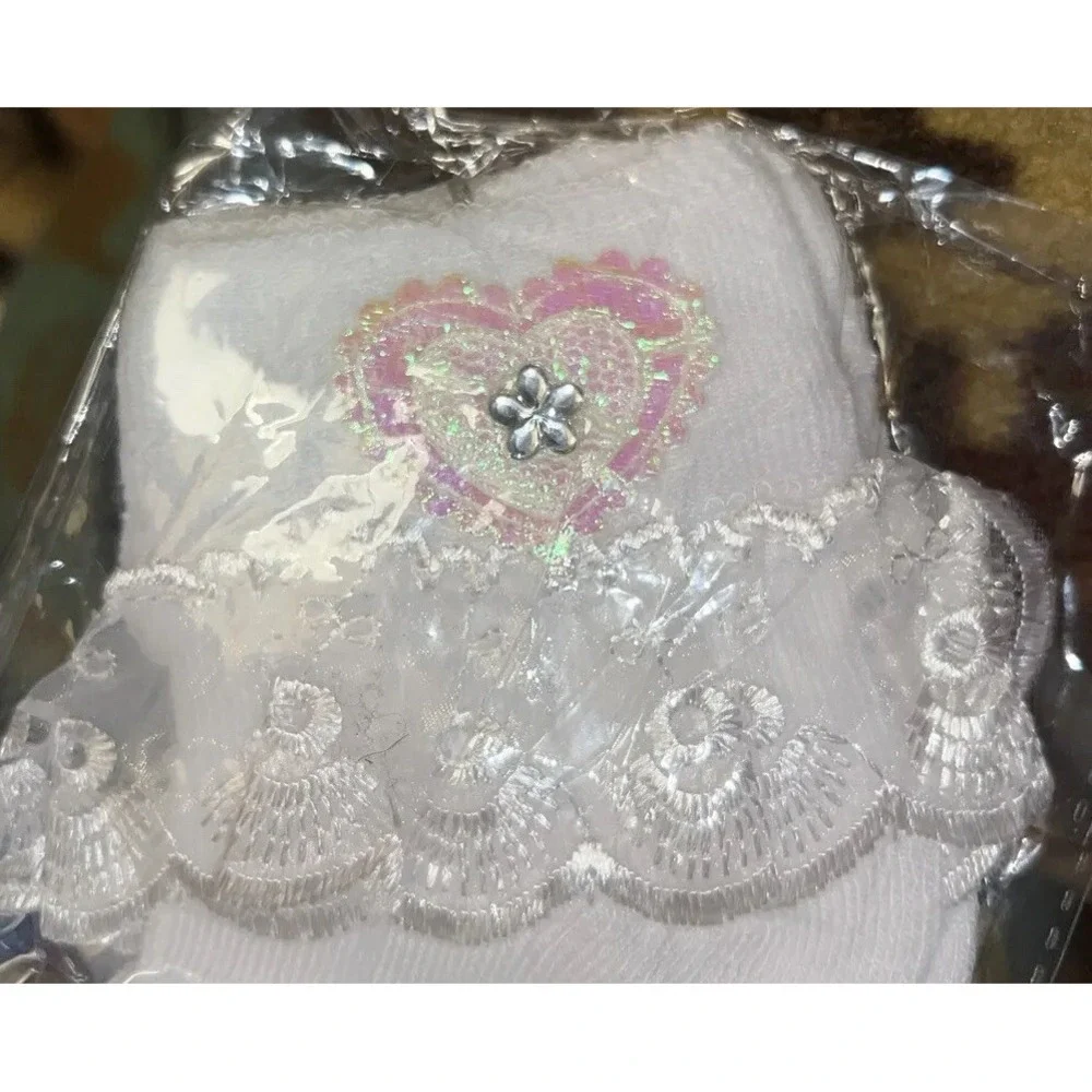 Child's Little Girls Ankle Dress Ruffled Socks White‎ Sz 4-7